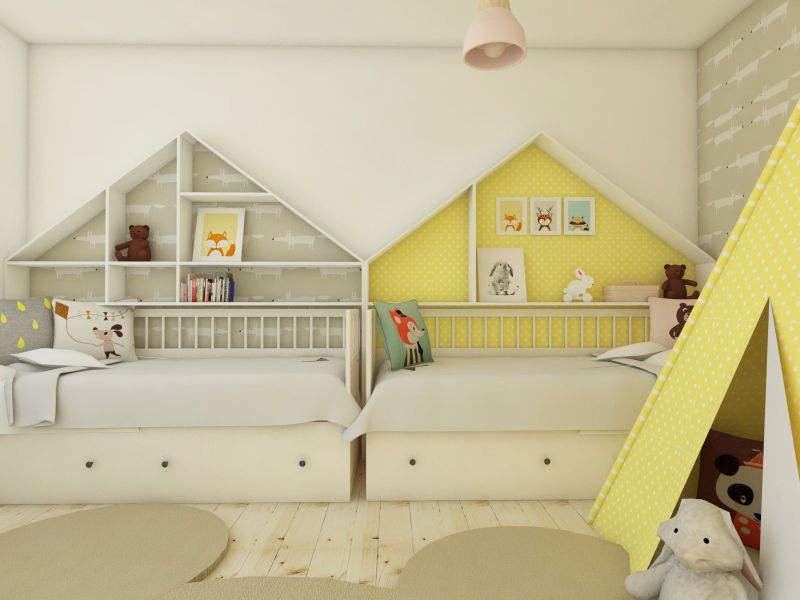 Seng i form af et lille hus